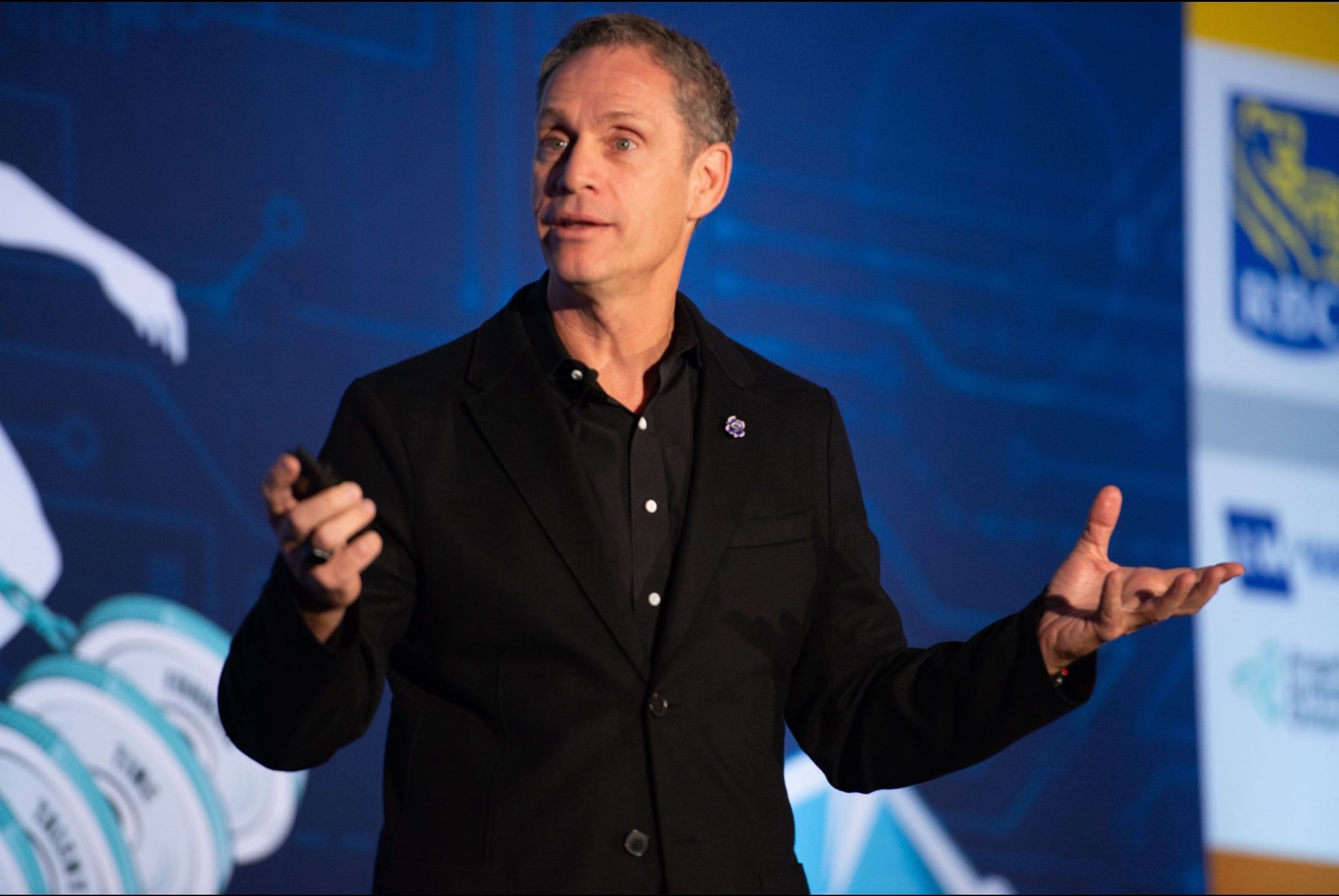Michael Chase keynoting an RBC innovation event, 2023